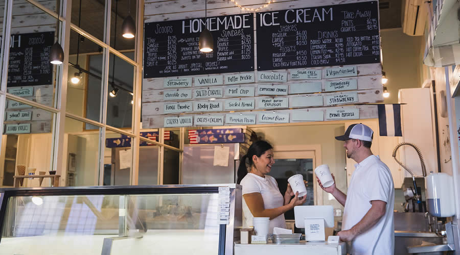 employees sharing ice cream