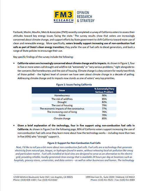 FM3 Research - CA Voter Views of Key Energy Issues